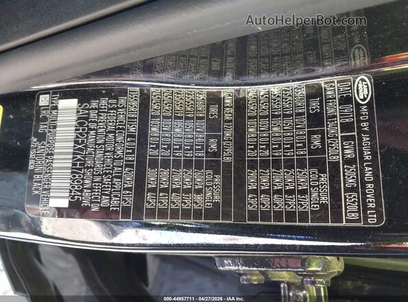 SALCR2FX7KH789845 2019 LAND ROVER DISCOVERY SPORT Black Вид підкапотного простору