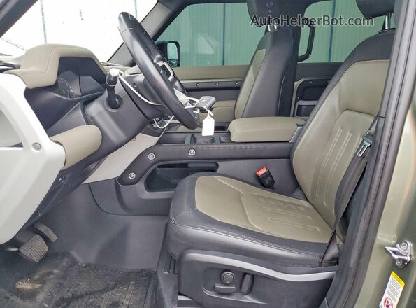 SALE2ERU6N2089595 2022 LAND ROVER DEFENDER Green Front interior view