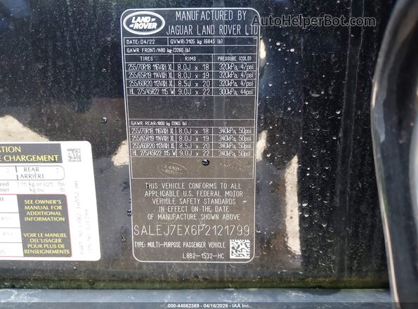 SALEJ7EX6P2121799 2023 LAND ROVER DEFENDER Black Շարժիչի բաժամունքի տեսք