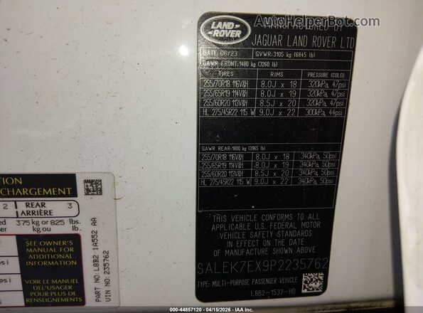 SALEK7EX9P2235762 2023 LAND ROVER DEFENDER White Engine compartment view