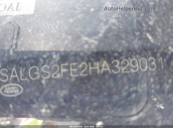 SALGS2FE2HA329031 2017 LAND ROVER RANGE ROVER Silver Вид підкапотного простору