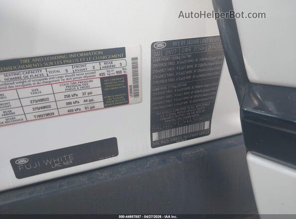 SALGS2FE2HA368606 2017 LAND ROVER RANGE ROVER White Engine compartment view