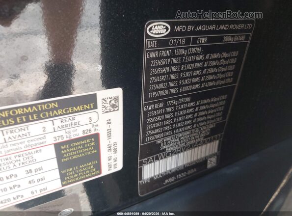 SALWG2RV2JA400131 2018 LAND ROVER RANGE ROVER SPORT Black Widok komory silnika
