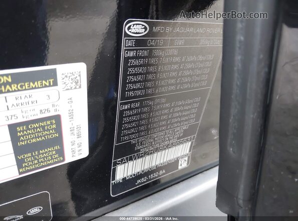 SALWR2RU8KA865631 2019 LAND ROVER RANGE ROVER SPORT Black Вид підкапотного простору