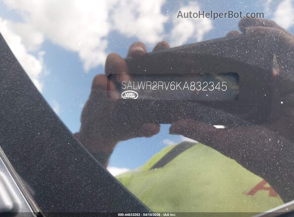 SALWR2RV6KA832345 2019 LAND ROVER RANGE ROVER SPORT Black Widok komory silnika