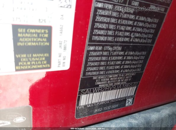 SALWR2RV9JA186572 2018 LAND ROVER RANGE ROVER SPORT Red Widok komory silnika