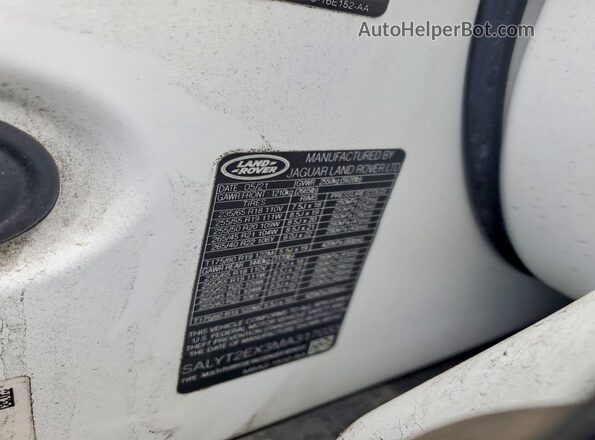 SALYT2EX3MA317033 2021 LAND ROVER RANGE White VIN sticker view