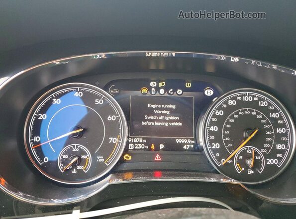 SJAAM2ZV1KC024006 2019 BENTLEY BENTAYGA White Вид щитка приладів