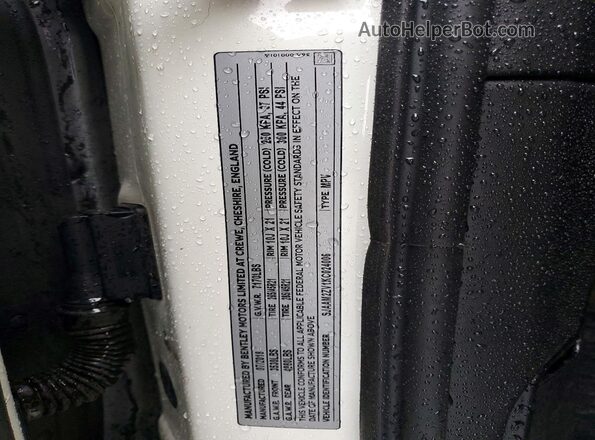 SJAAM2ZV1KC024006 2019 BENTLEY BENTAYGA White Вид наклейки з VIN-кодом