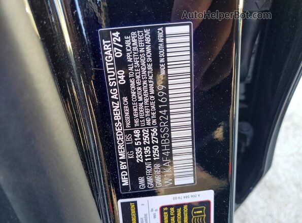 W1KAF4HB5SR241699 2025 MERCEDES-BENZ C Черный Вид подкапотного пространства