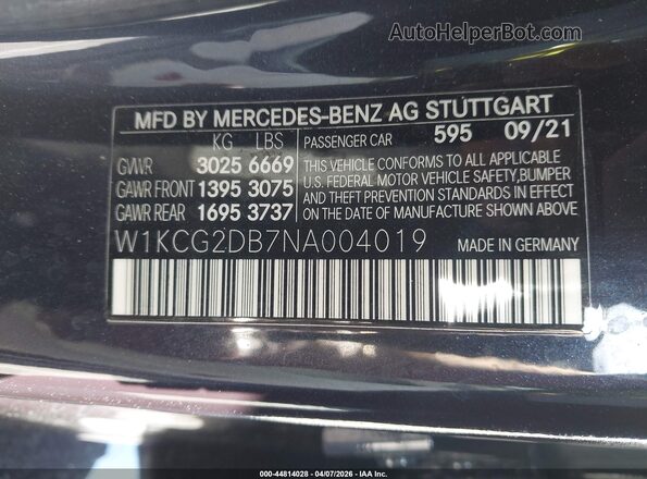 W1KCG2DB7NA004019 2022 MERCEDES-BENZ EQS 450+ Blue Вид підкапотного простору