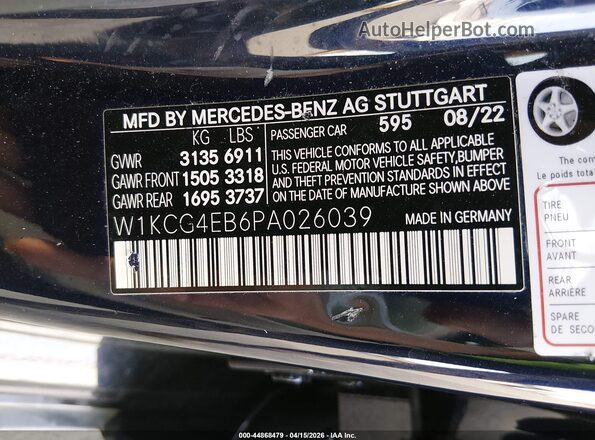 W1KCG4EB6PA026039 2023 MERCEDES-BENZ EQS 580 Blue ძრავის განყოფილების ხედი