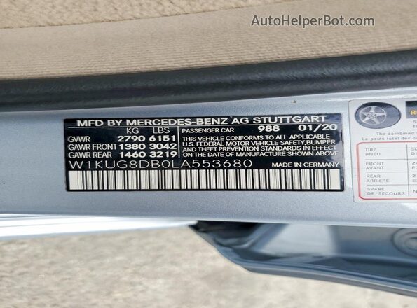 W1KUG8DB0LA553680 2020 MERCEDES-BENZ S Blue 