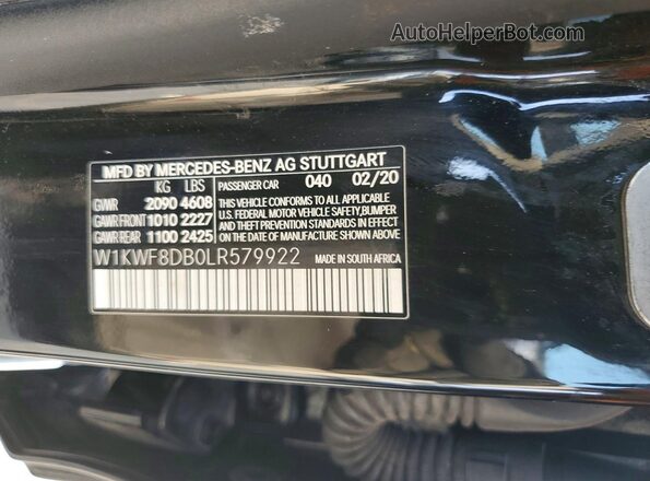 W1KWF8DB0LR579922 2020 MERCEDES-BENZ C Black Widok komory silnika
