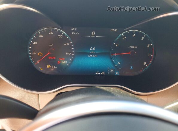 W1KWF8DB5MR623673 2021 MERCEDES-BENZ C White Instrument cluster view
