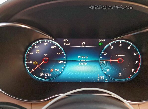 W1KWF8EBXMR627894 2021 MERCEDES-BENZ C White Instrument cluster view