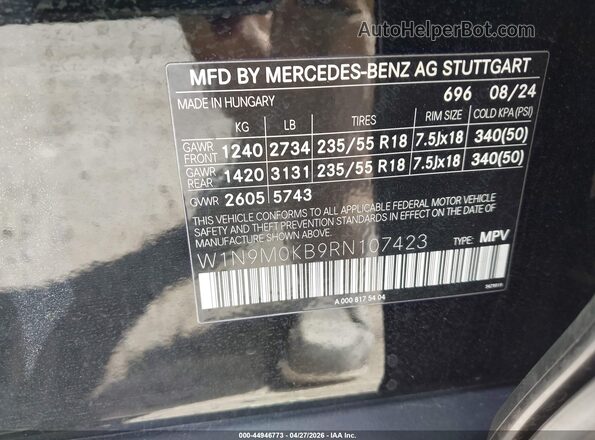 W1N9M0KB9RN107423 2024 MERCEDES-BENZ EQB 300 SUV Black Vista del compartimento del motor
