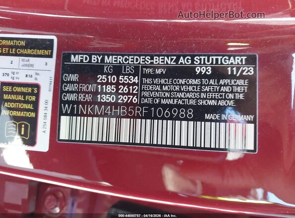 W1NKM4HB5RF106988 2024 MERCEDES-BENZ GLC 300 Red Engine compartment view