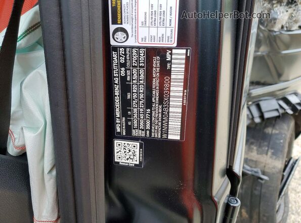 W1NWM0AB3SX039800 2025 MERCEDES-BENZ G-CLASS Черный Вид наклейки с VIN-кодом