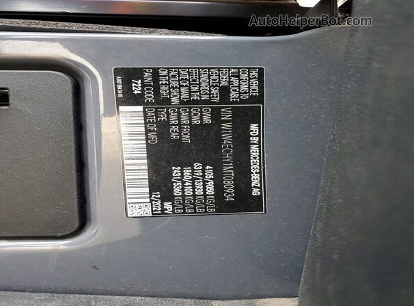 W1W4ECHY1MT080934 2021 MERCEDES-BENZ SPRINTER Gray Вид наклейки з VIN-кодом