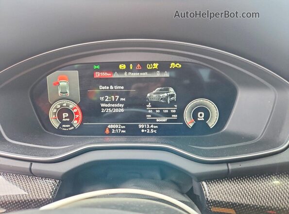 WA134AFY9P2147642 2023 AUDI SQ5 White Widok zestawu wskaźników