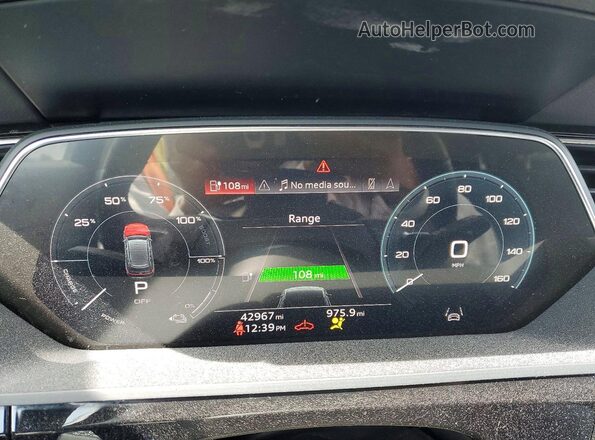 WA1AAAGE8MB031414 2021 AUDI E-TRON Silver Instrument cluster view