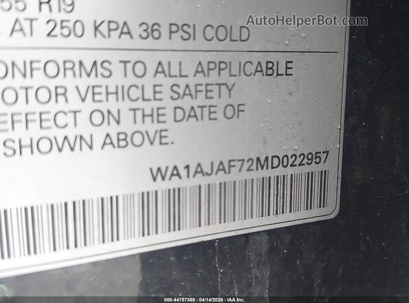 WA1AJAF72MD022957 2021 AUDI Q7 Black 