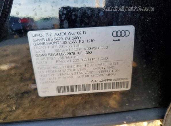 WA1C2AFPXHA099895 2017 AUDI Q5 Black Սալոնի 360 աստիճան տեսք