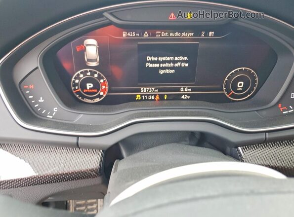 WA1C4AFY0K2004376 2019 AUDI SQ5 White Vista del cuadro de instrumentos
