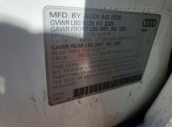 WA1DECF30L1123747 2020 AUDI Q3 White Вид підкапотного простору