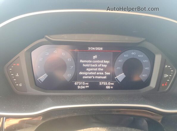 WA1DECF36K1082796 2019 AUDI Q3 White ხელსაწყოთა პანელის ხედი