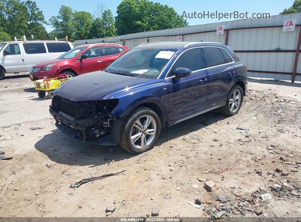 WA1DECF37M1023968 2021 AUDI Q3 Blue Առջևի ձախ երեք քառորդ տեսարան