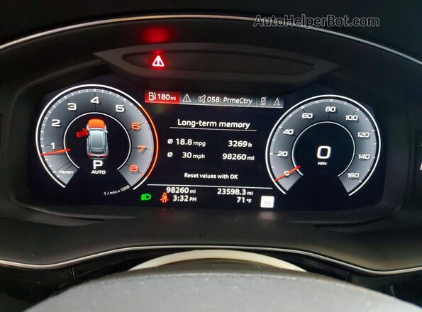 WA1FVAF13LD007758 2020 AUDI Q8 Gray Vista del cuadro de instrumentos