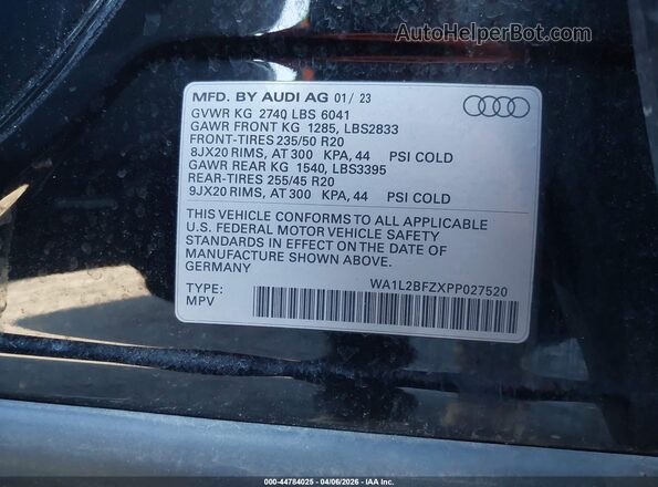 WA1L2BFZXPP027520 2023 AUDI Q4 Black Engine compartment view