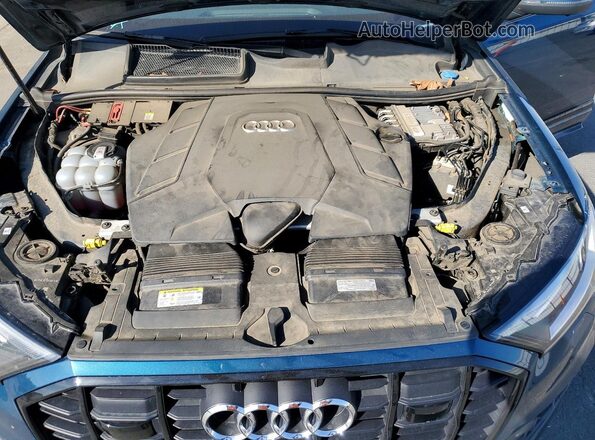 WA1LXAF78MD021304 2021 AUDI Q7 Blue Vista del compartimento del motor