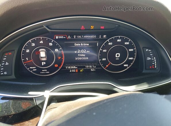 WA1VAAF72JD054644 2018 AUDI Q7 Charcoal Սարքավորումների վահանակի տեսք