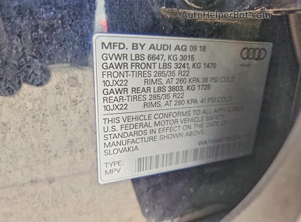 WA1VAAF78KD007779 2019 AUDI Q7 Black 