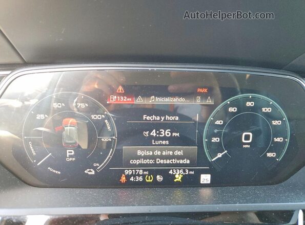 WA1VAAGE9KB007122 2019 AUDI E-TRON Charcoal Widok zestawu wskaźników