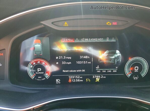 WA1VXAF72MD022263 2021 AUDI Q7 Серебряный Вид щитка приборов
