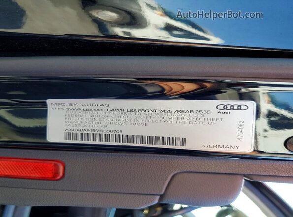 WAUABAF45MN006705 2021 AUDI OTHER Black 