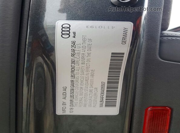 WAUB4AF43KA005507 2019 AUDI S4 Gray Շարժիչի բաժամունքի տեսք