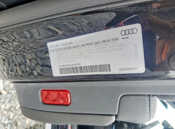 WAUB4AF43LA066499 2020 AUDI S4 Черный Вид подкапотного пространства