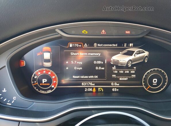 WAUB4AF44KA119676 2019 AUDI S4 Blue ხელსაწყოთა პანელის ხედი