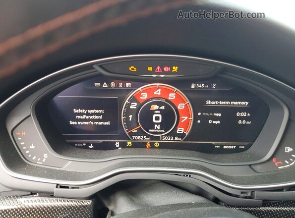 WAUB4AF47KA005316 2019 AUDI S4 White Вид щитка приладів