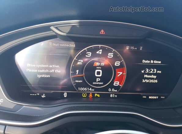 WAUB4CF53KA092605 2019 AUDI S5 Gray Widok zestawu wskaźników