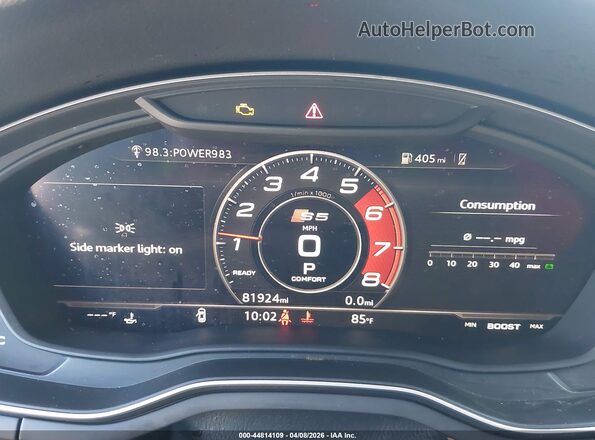 WAUB4CF57KA090629 2019 AUDI S5 Black უკანა სავარძლების ხედი