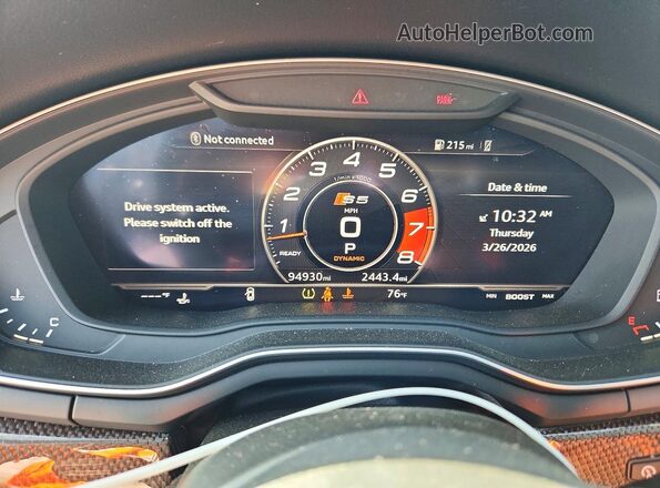 WAUB4CF5XJA028348 2018 AUDI S5 Blue Вид щитка приладів