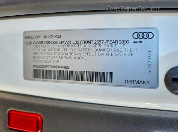 WAUD3AF29MN044463 2021 AUDI OTHER White Вид підкапотного простору