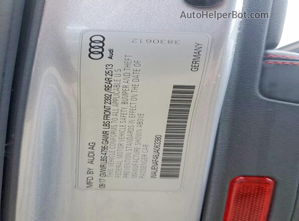WAUENAF48JA063380 2018 AUDI OTHER Silver Engine compartment view
