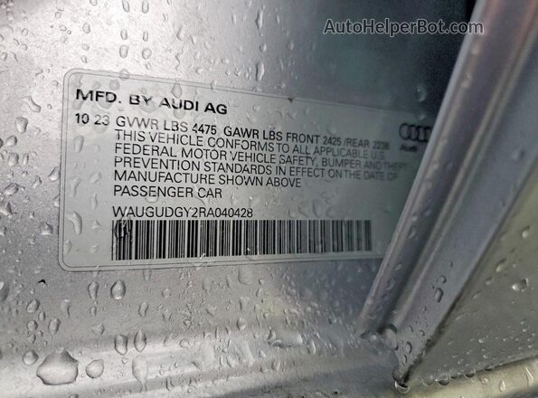 WAUGUDGY2RA040428 2024 AUDI OTHER Silver ძრავის განყოფილების ხედი